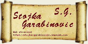 Stojka Garabinović vizit kartica